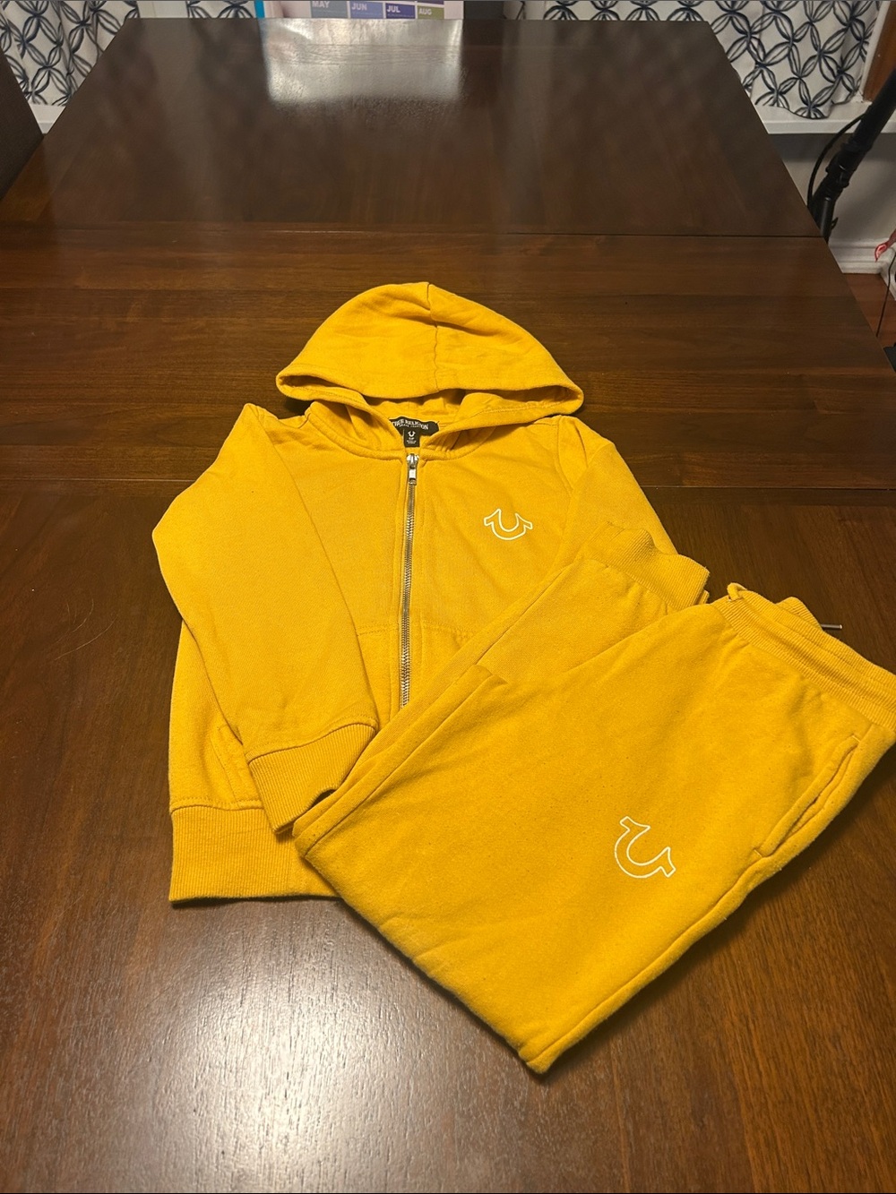 True Religion Kids Mustard Yellow Hoodie Zip Jacket & Joggers Set